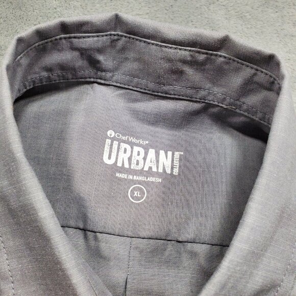 Chef Works Urban Collection Long Sleeve Button Up Chef Shirt Gray Men Sz XL - Picture 3 of 11